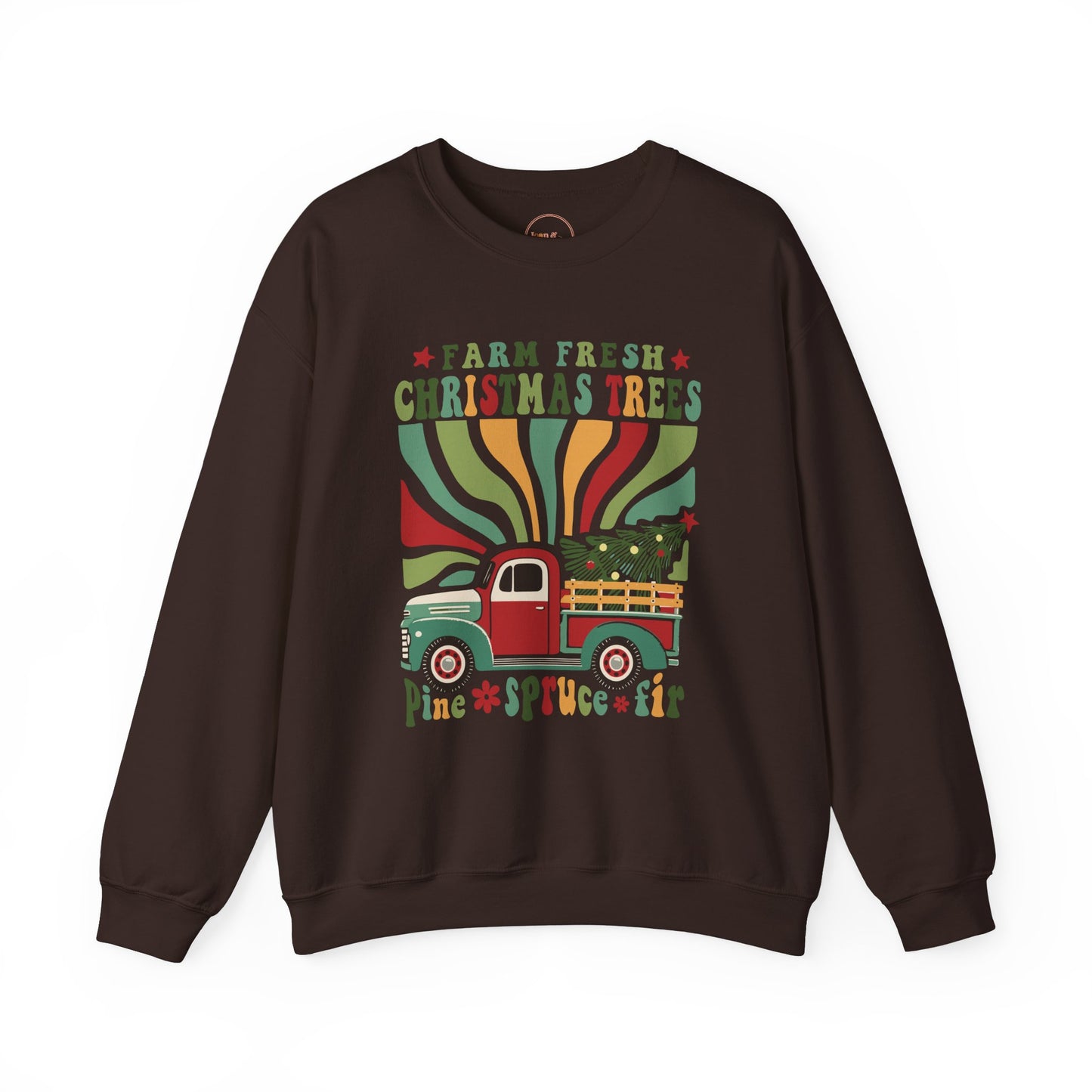 Farm Fresh Christmas Trees Retro Crewneck