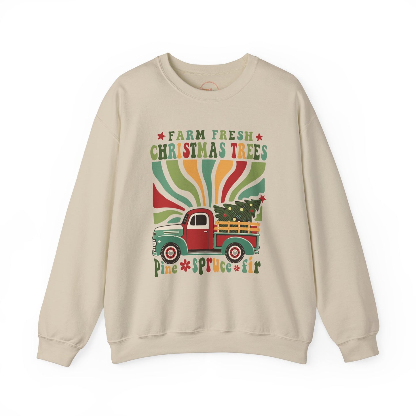 Farm Fresh Christmas Trees Retro Crewneck