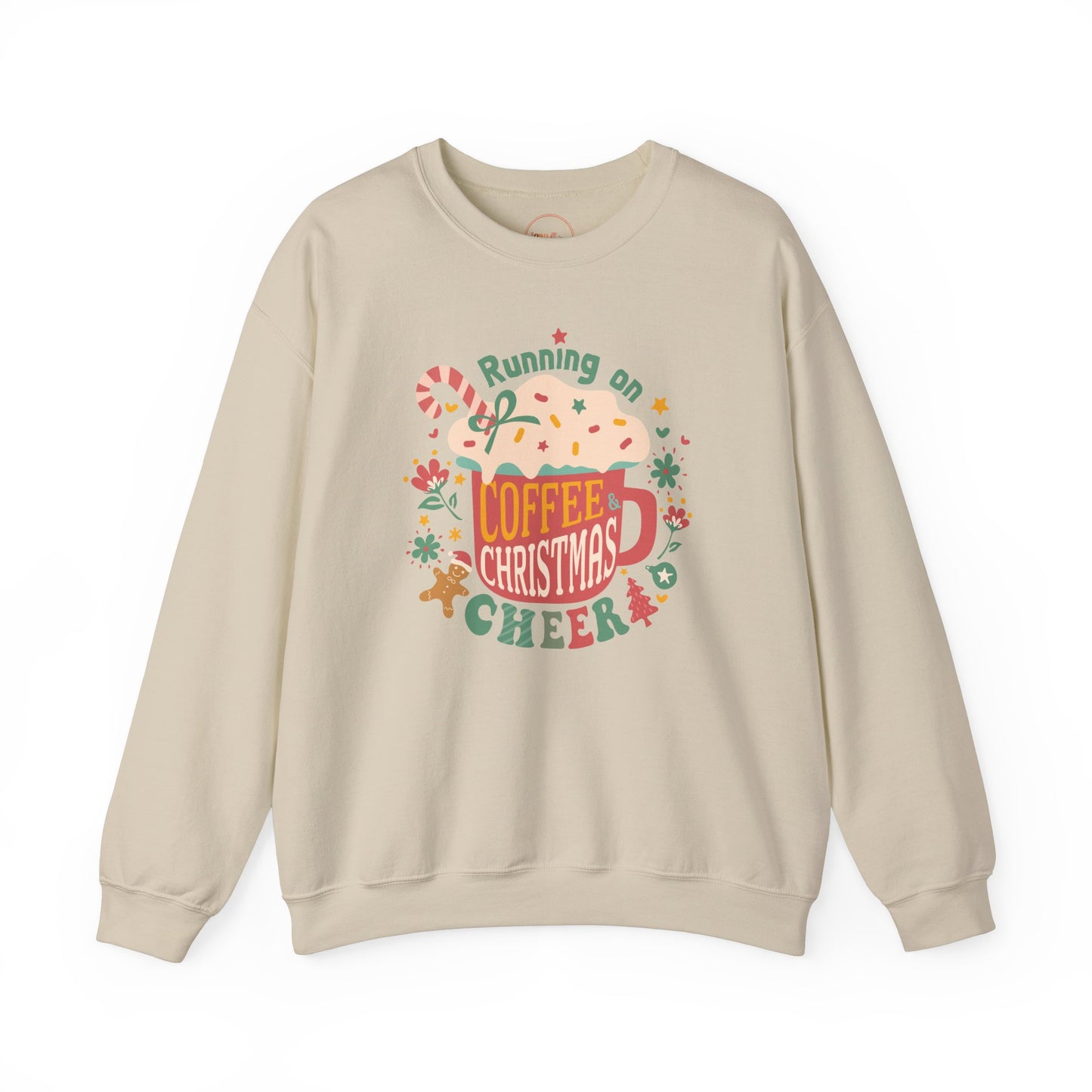 Running on Coffee & Christmas Cheer Festive Crewneck