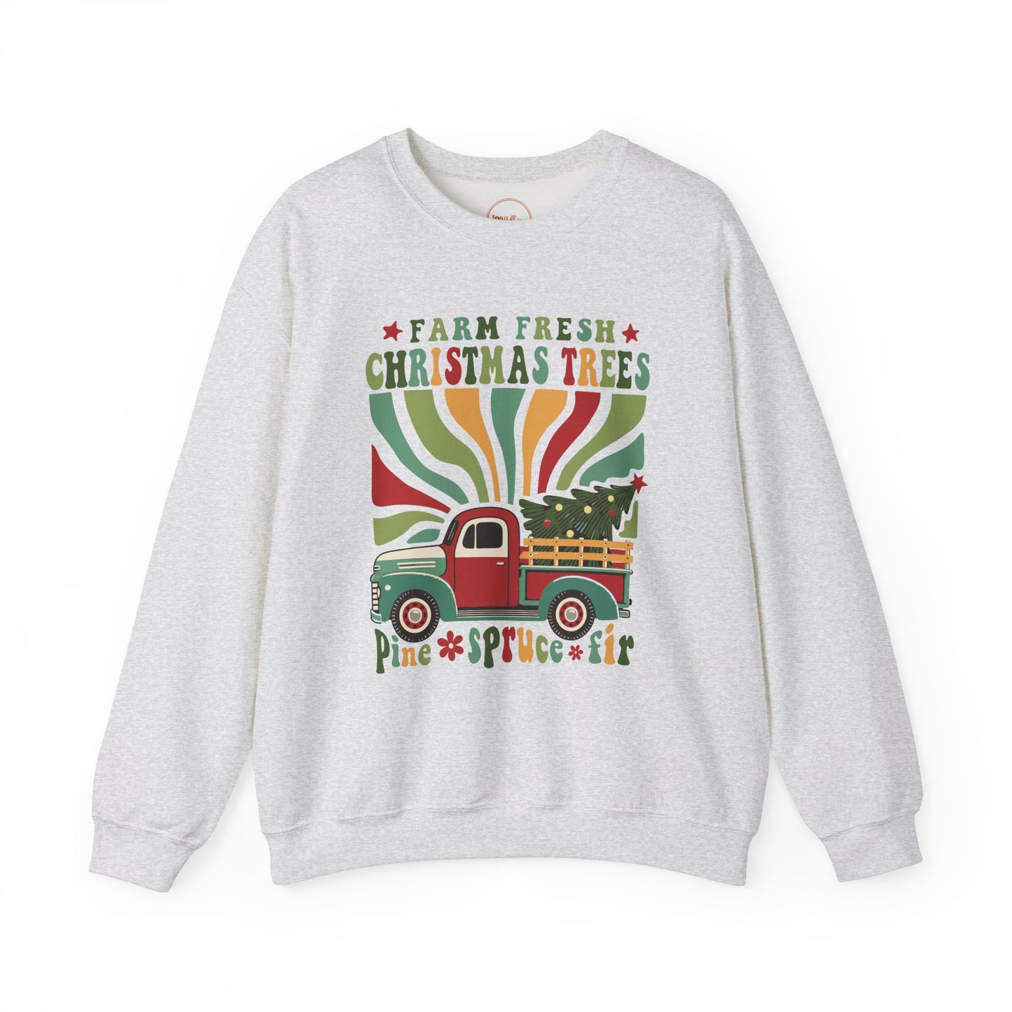 Farm Fresh Christmas Trees Retro Crewneck