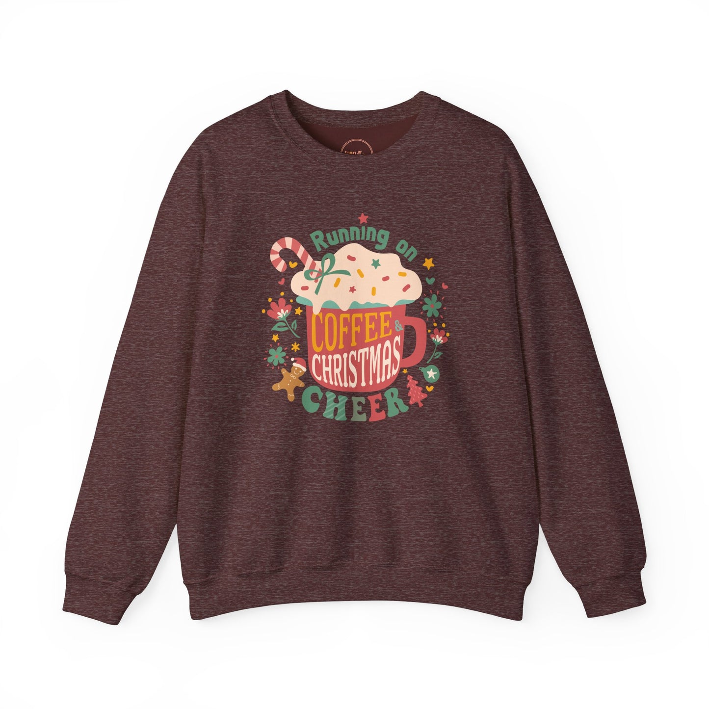 Running on Coffee & Christmas Cheer Festive Crewneck